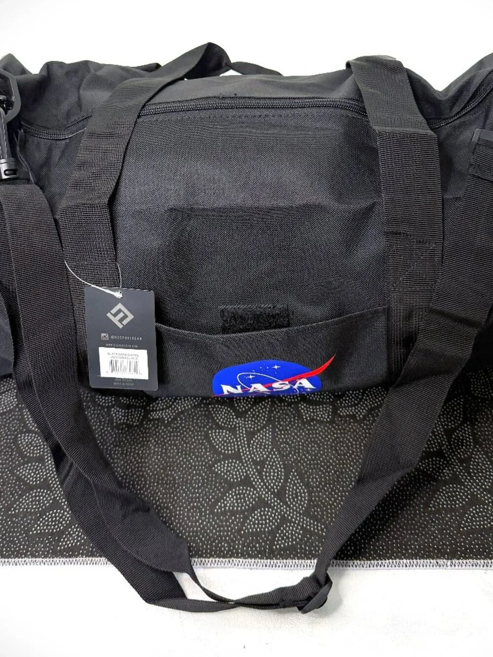H3 Sportgear NASA Black Duffel Bag NWT